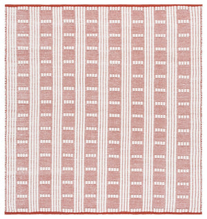 Safavieh Vermont Chic Area Rug Crafted In India – Modern Flatweave Design For Timeless Elegance And Comfort Rust ,Ivory 60% Wool,40% Cotton Vrm951q-6sq