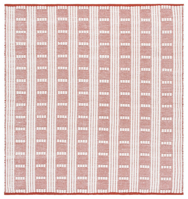 Safavieh Vermont Chic Area Rug Crafted In India – Modern Flatweave Design For Timeless Elegance And Comfort Rust ,Ivory 60% Wool,40% Cotton Vrm951q-6sq