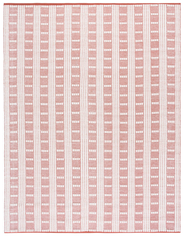 Safavieh Vermont Chic Area Rug Crafted In India – Modern Flatweave Design For Timeless Elegance And Comfort Rust ,Ivory 60% Wool,40% Cotton Vrm951q-8