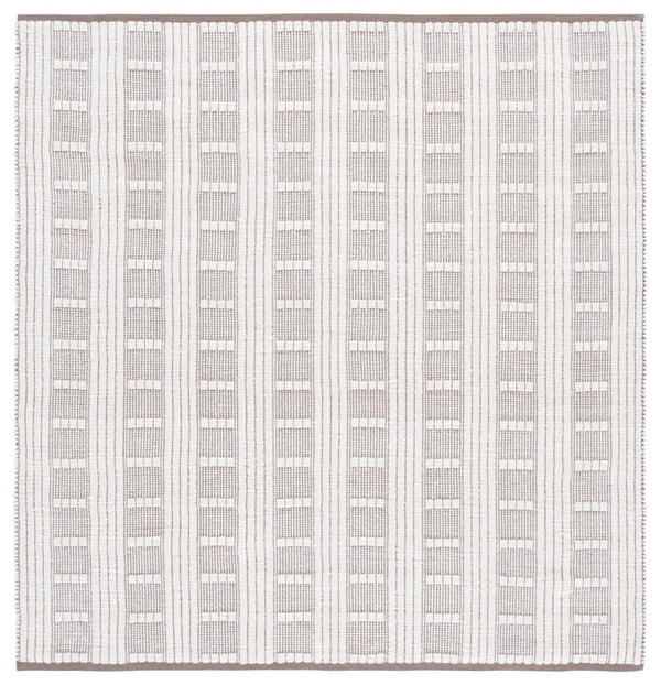 Safavieh Vermont Chic Area Rug Crafted In India – Modern Flatweave Design For Timeless Elegance And Comfort Brown ,Ivory 60% Wool,40% Cotton Vrm951t-6sq