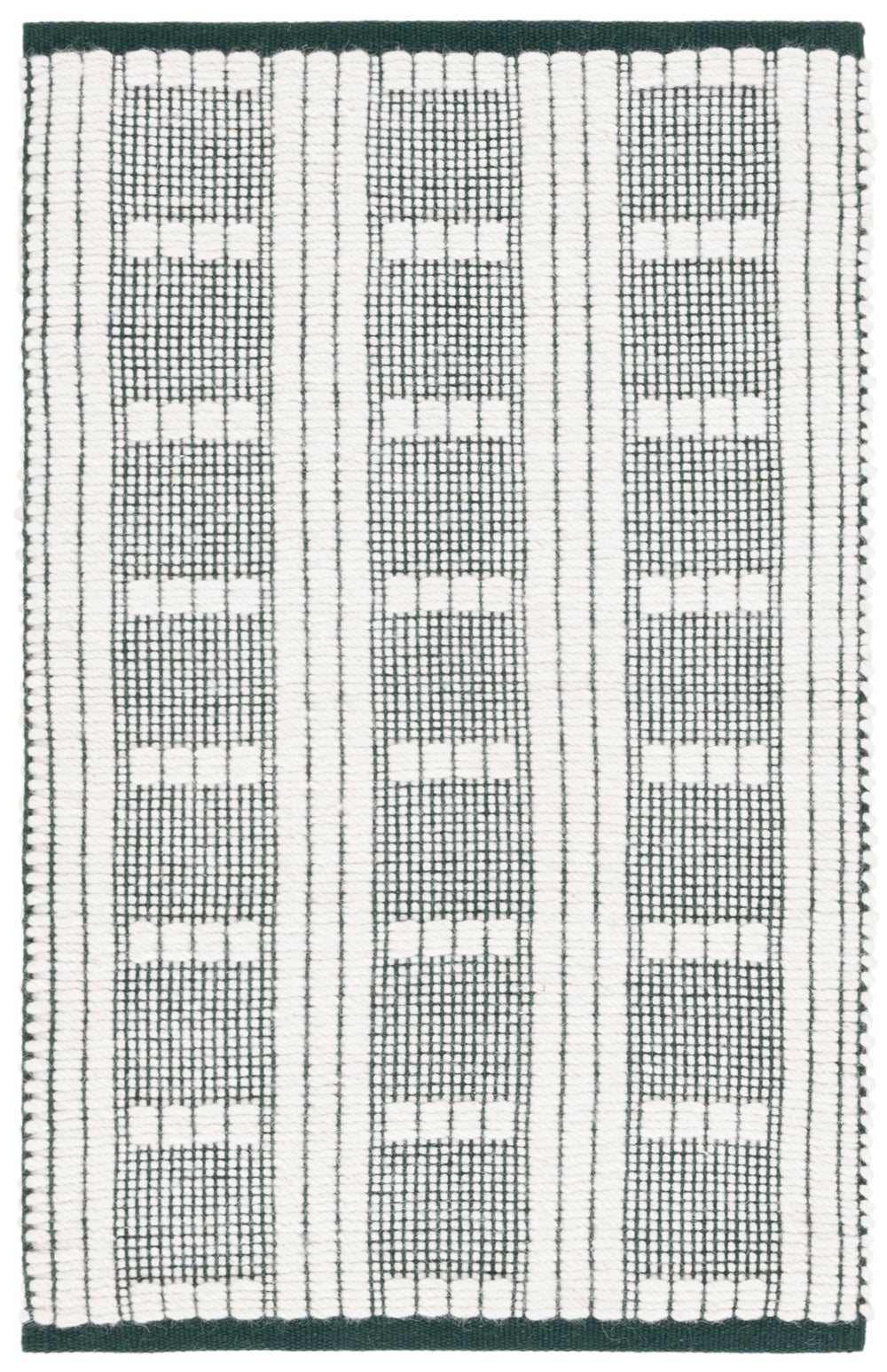 Safavieh Vermont Handcrafted Flatweave Rug In Green Ivory Geometric Pattern, Wool-Cotton Low-Profile Comfort 9'-0" x 12'-0" VRM951Y-9