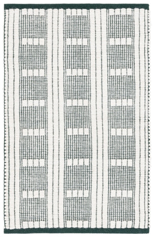 Safavieh Vermont Handcrafted Flatweave Rug In Green Ivory Geometric Pattern, Wool-Cotton Low-Profile Comfort 9'-0" x 12'-0" VRM951Y-9