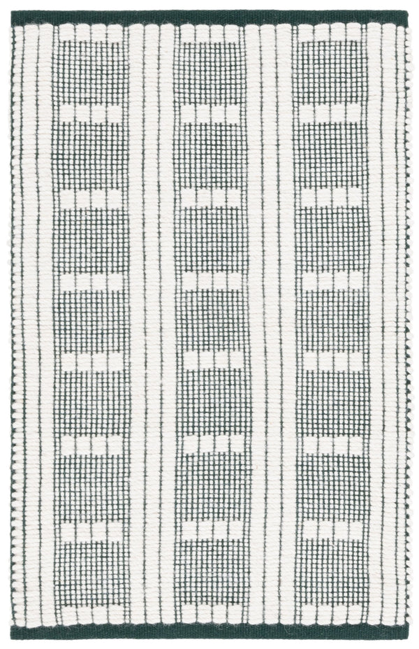 Safavieh Vermont Handwoven Flatweave Rug In Subtle Green Ivory — Wool-Cotton Blend, Low-Profile Durable Elegance 3'-0" x 5'-0" VRM951Y-3