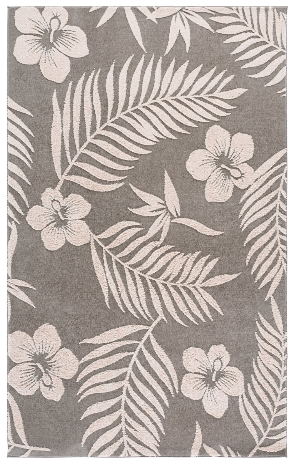 Safavieh Versaillies Soft Grey Beige Area Rug — Washable, Slip-Resistant Power-Loomed Polyester For Everyday Elegance 4'-0" x 6'-0" VRS601F-4