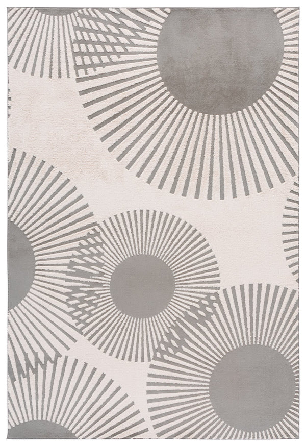 Safavieh Versaillies Neutral Grey Beige Area Rug — Low‑Pile Polyester, Slip‑Resistant Backing, Machine Care-Friendly 6'-0" x 9'-0" VRS602F-6