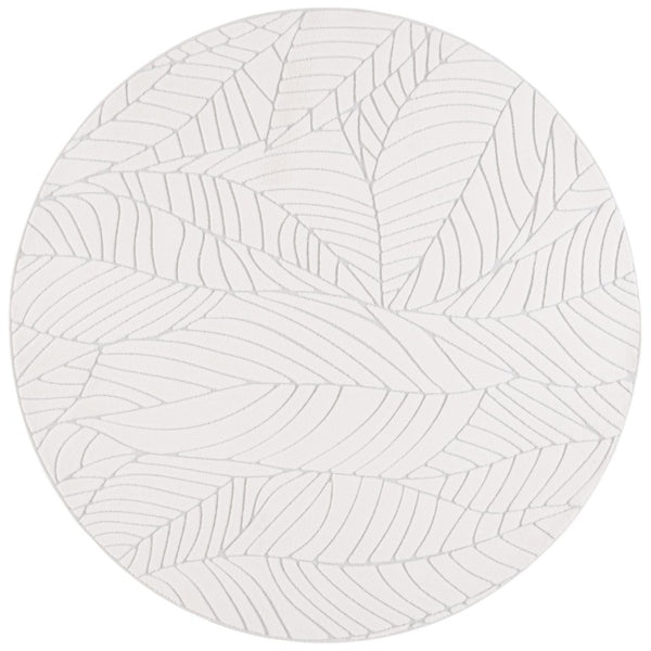 Safavieh Versaillies Ivory Geometric Runner Rug Polyester Low Pile for Hallway or Kitchen 6'-0" x 6'-0" - Round VRS654A-6R