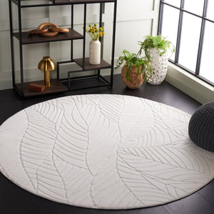Safavieh Versaillies Ivory Geometric Runner Rug Polyester Low Pile for Hallway or Kitchen 6'-0" x 6'-0" - Round VRS654A-6R