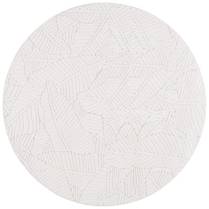 Safavieh Versaillies Floral Ivory Polyester Runner Rug for Hallways and Entryways Soft Pile 6'-0" x 6'-0" (Round) VRS655A-6R