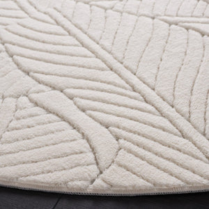 Safavieh Versaillies Floral Ivory Polyester Runner Rug for Hallways and Entryways Soft Pile 6'-0" x 6'-0" (Round) VRS655A-6R