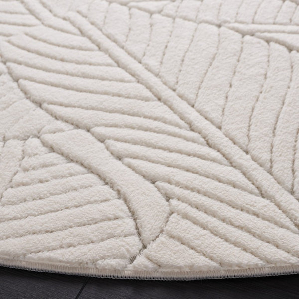 Safavieh Versaillies Floral Ivory Polyester Runner Rug for Hallways and Entryways Soft Pile 6'-0" x 6'-0" (Round) VRS655A-6R