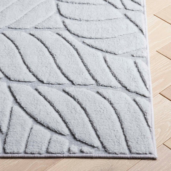 Safavieh Versaillies Floral Botanical Runner Rug Soft Grey Polyester Weave for Hallways 5'-0" x 8'-0" VRS658F-5