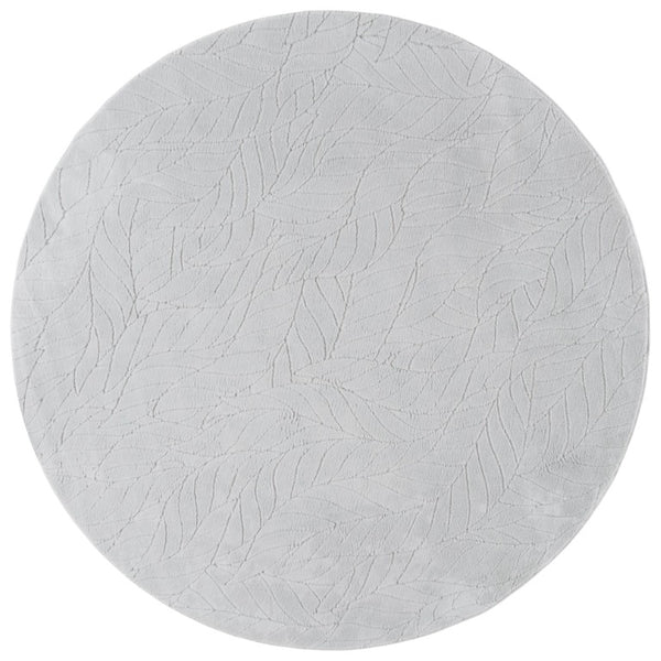 Safavieh Versaillies Floral Botanical Runner Rug Soft Grey Polyester Weave for Hallways 6'-0" x 6'-0" - Round VRS658F-6R