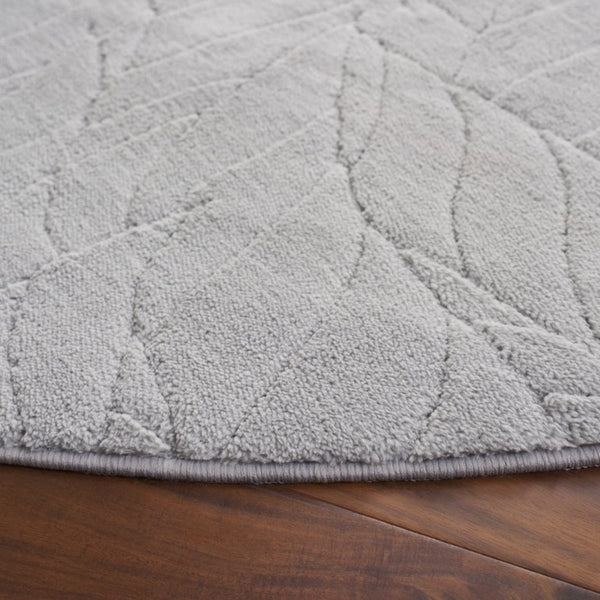 Safavieh Versaillies Floral Botanical Runner Rug Soft Grey Polyester Weave for Hallways 6'-0" x 6'-0" - Round VRS658F-6R
