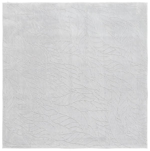 Safavieh Versaillies Floral Botanical Runner Rug Soft Grey Polyester Weave for Hallways 6'-0" x 6'-0" - Square VRS658F-6SQ
