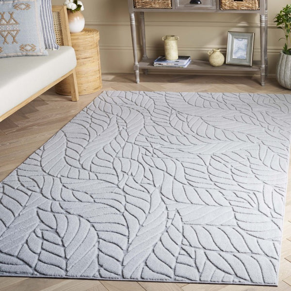 Safavieh Versaillies Floral Botanical Runner Rug Soft Grey Polyester Weave for Hallways 6'-0" x 9'-0" VRS658F-6