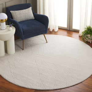 Safavieh Versaillies Floral Runner Rug Ivory Power Loomed Polyester for Hallway Entryway Use 6'-0" x 6'-0" - Round VRS659A-6R