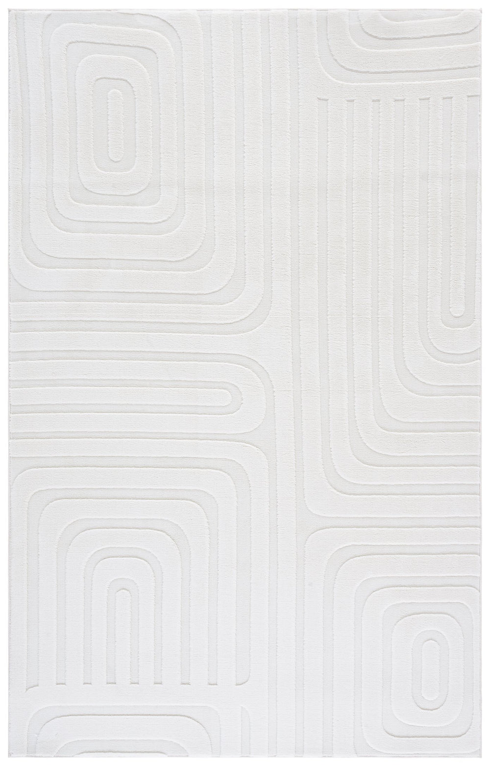 Safavieh Versailles Ivory Round Rug — Soft Tonal Geometric Design, Durable Polyester Pile, Washable Care 6'-0" x 6'-0" VRS660A-6R