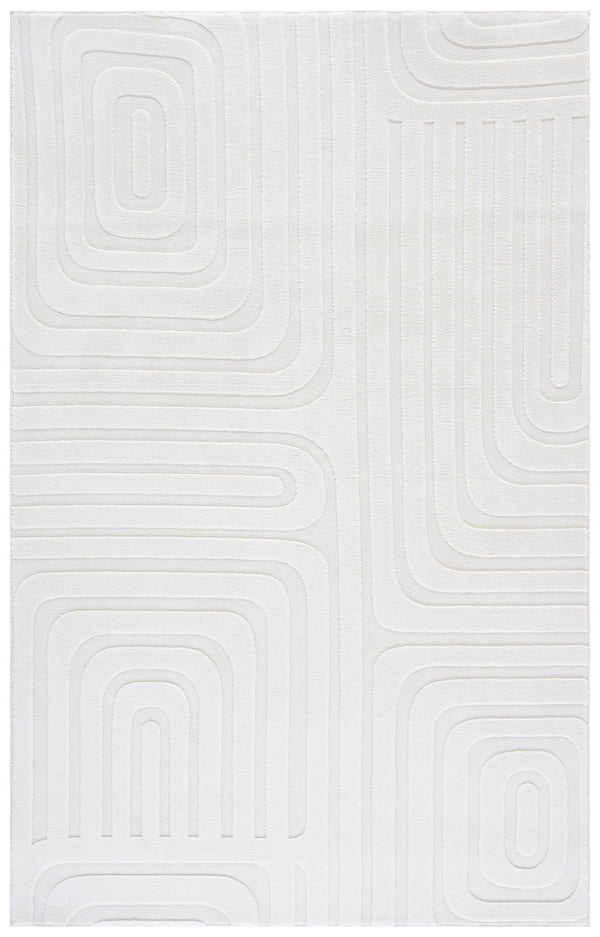 Safavieh Versailles Ivory Round Rug — Soft Tonal Geometric Design, Durable Polyester Pile, Washable Care 6'-0" x 6'-0" VRS660A-6R