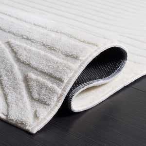 Safavieh Versailles Ivory Solid Rug, Low-Profile Durable Power-Loomed Polyester With Slip-Resistant Backing For Modern Spaces 3'-0" x 5'-0" VRS663A-3
