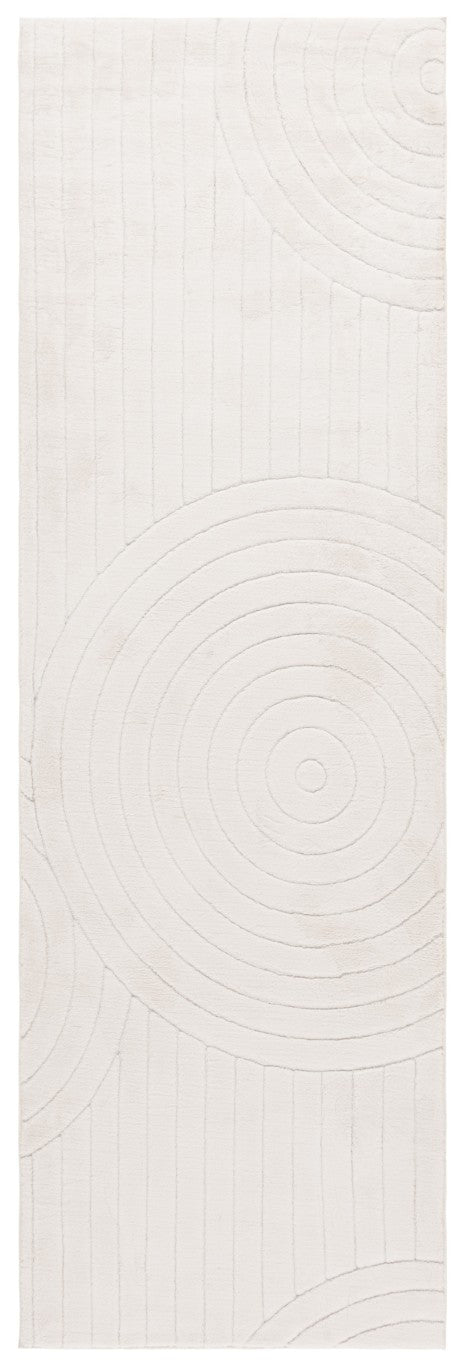 Safavieh Versaillies Geometric Ivory Polyester Runner Rug for Hallways Entryways and Kitchens 2'-6" x 8'-0" VRS664A-28