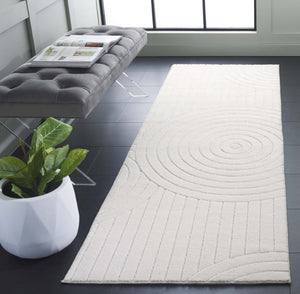 Safavieh Versaillies Geometric Ivory Polyester Runner Rug for Hallways Entryways and Kitchens 2'-6" x 8'-0" VRS664A-28