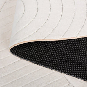 Safavieh Versaillies Geometric Ivory Polyester Runner Rug for Hallways Entryways and Kitchens 5'-0" x 8'-0" VRS664A-5