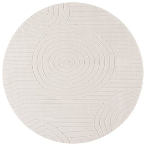 Safavieh Versaillies Geometric Ivory Polyester Runner Rug for Hallways Entryways and Kitchens 6'-0" x 6'-0" (Round) VRS664A-6R