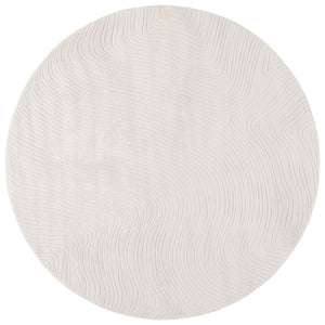 Safavieh Versaillies Ivory Geometric Runner Rug Power Loomed Polyester for Hallway or Entryway 6'-0" x 6'-0" - Round VRS665A-6R