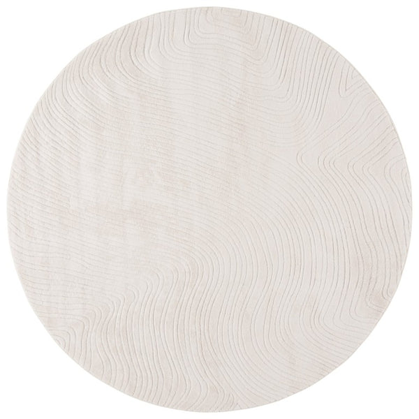 Safavieh Versaillies Ivory Geometric Runner Rug Power Loomed Polyester for Hallway or Entryway 6'-0" x 6'-0" - Round VRS665A-6R