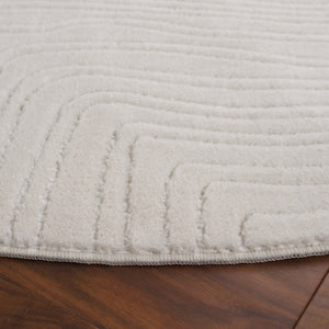 Safavieh Versaillies Ivory Geometric Runner Rug Power Loomed Polyester for Hallway or Entryway 6'-0" x 6'-0" - Round VRS665A-6R