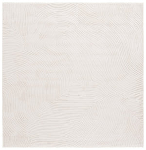 Safavieh Versaillies Ivory Geometric Runner Rug Power Loomed Polyester for Hallway or Entryway 6'-0" x 6'-0" - Square VRS665A-6SQ