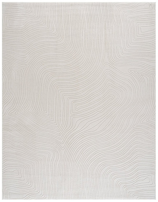 Safavieh Versaillies Ivory Geometric Runner Rug Power Loomed Polyester for Hallway or Entryway 8'-0" x 10'-0" VRS665A-8