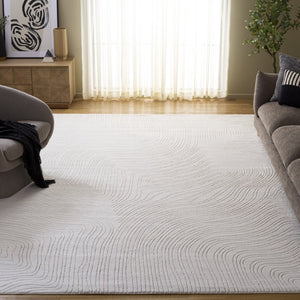 Safavieh Versaillies Ivory Geometric Runner Rug Power Loomed Polyester for Hallway or Entryway 8'-0" x 10'-0" VRS665A-8