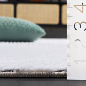 Safavieh Versailles Low-Profile Ivory Grey Area Rug — Power-Loomed Polyester, Soft Durable, Slip-Resistant 6'-0" x 6'-0" VRS665F-6SQ