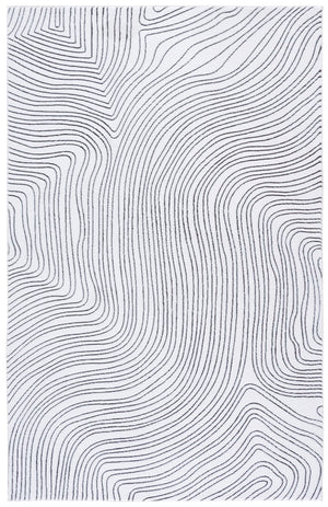 Safavieh Versailles Ivory Grey Low-Profile Rug — Power-Loomed Polyester, Stain-Resistant, Machine Washable, Slip-Resistant Backing For Entryway 3'-0" x 5'-0" VRS665F-3
