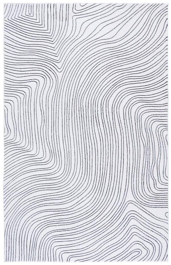 Safavieh Versailles Round Ivory Grey Rug — Soft Polyester, Low-Profile 5/8" Pile, Slip-Resistant & Washable 6'-0" x 6'-0" VRS665F-6R