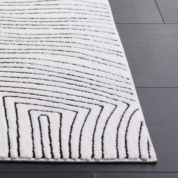 Safavieh Versailles Elegant Ivory & Black Runner — Power‑Loomed Polyester Pile, Washable, Slip‑Resistant Backing 2'-6" x 8'-0" VRS665Z-28