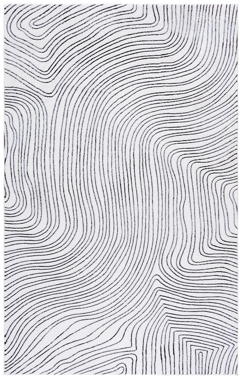 Safavieh Versailles Elegant Ivory & Black Round Area Rug — Power-Loomed Polyester, Low-Profile, Slip-Resistant 72-Char? 6'-0" x 6'-0" VRS665Z-6R