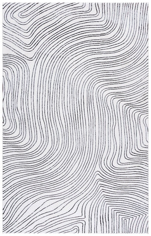 Safavieh Versailles Minimalist Ivory & Black Area Rug — Durable Power-Loomed Polyester, Low-Profile, Washable 3'-0" x 5'-0" VRS665Z-3