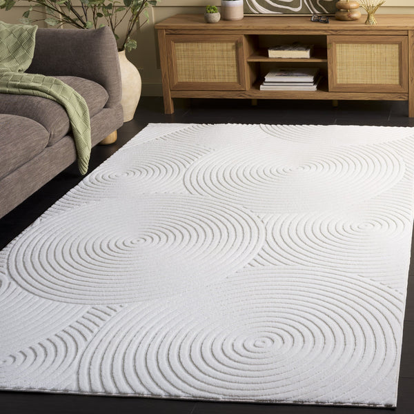 Safavieh Versaillies Ivory Solid Area Rug — Durable Polyester, Low-Profile 5/8" Pile, Slip-Resistant, Easy-Clean 8'-0" x 10'-0" VRS667A-8