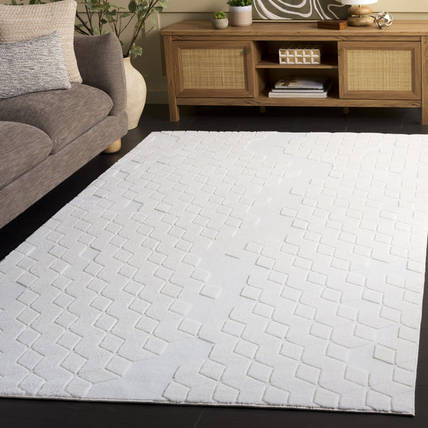 Safavieh Versaillies Ivory Round Area Rug — Soft Tonal 5/8" Low Pile, Durable Polyester, Washable, Slip-Proof 6'-0" x 6'-0" VRS668A-6R