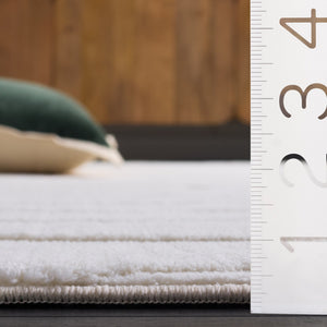 Safavieh Versailles Ivory Low-Pile Area Rug – Durable Polyester, Power-Loomed, Washable, Slip-Resistant Foundation 4'-0" x 6'-0" VRS669A-4