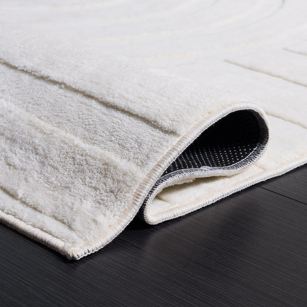 Safavieh Versailles Ivory Low-Pile Area Rug – Durable Polyester, Power-Loomed, Washable, Slip-Resistant Foundation 4'-0" x 6'-0" VRS669A-4