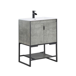 Manhattan Comfort Scarsdale Modern Vanity Sink Concrete Grey VS-2401-GY