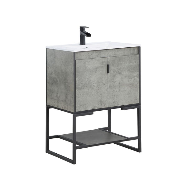 Manhattan Comfort Scarsdale Modern Vanity Sink Concrete Grey VS-2401-GY