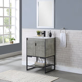 Manhattan Comfort Scarsdale Modern Vanity Sink Concrete Grey VS-2401-GY