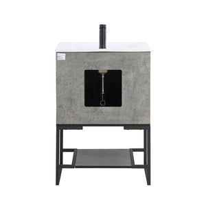 Manhattan Comfort Scarsdale Modern Vanity Sink Concrete Grey VS-2401-GY