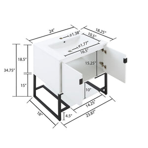 Manhattan Comfort Scarsdale Modern Vanity Sink White VS-2401-WH