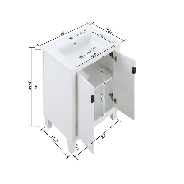 Manhattan Comfort Hyde Modern Vanity Sink White VS-2403-WH