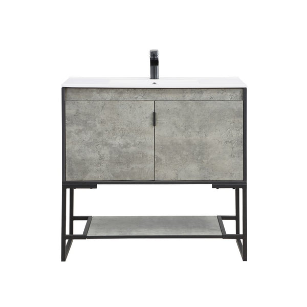 Manhattan Comfort Scarsdale Modern Vanity Sink Concrete Grey VS-3601-GY